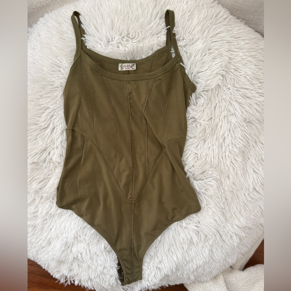 Free People Olive Bodysuit